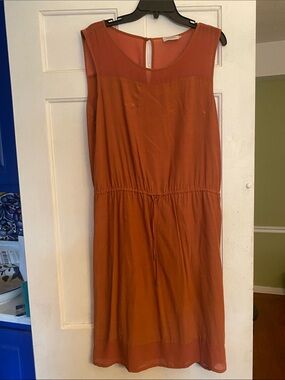 Soaked in Luxury Sleeveless Rust Drawstring Waist Dress size L